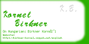 kornel birkner business card